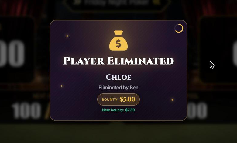 A Player Eliminated notification showing who did it, the bounty won and the eliminator's new bounty