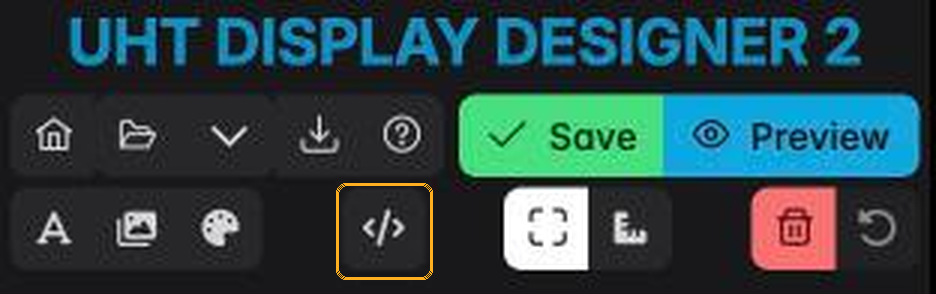 The toolbar with the placeholders button ringed