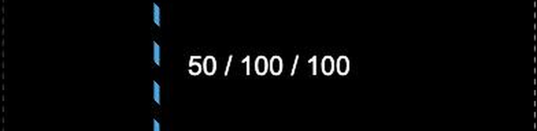 The Blind Display component showing 50 / 100 / 100