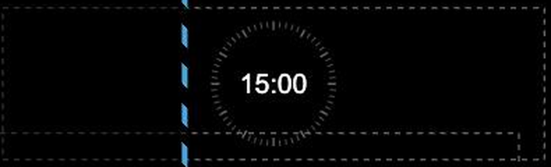 The Analog Timer component showing a circular clock face reading 15:00